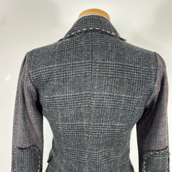 WET SEAL Y2K PLAID COTTON BLAZER JACKET Womens S Button Preppy Academia Girl - Picture 13 of 15